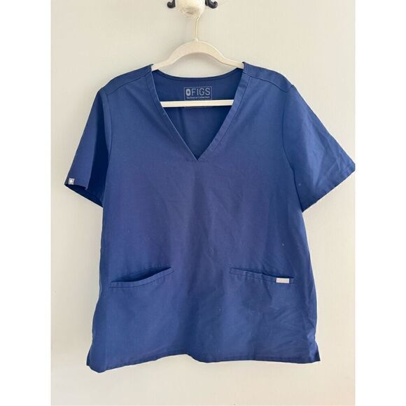 Figs Casma Three Pocket Scrub Top Size XL Navy Blue - Picture 2 of 7